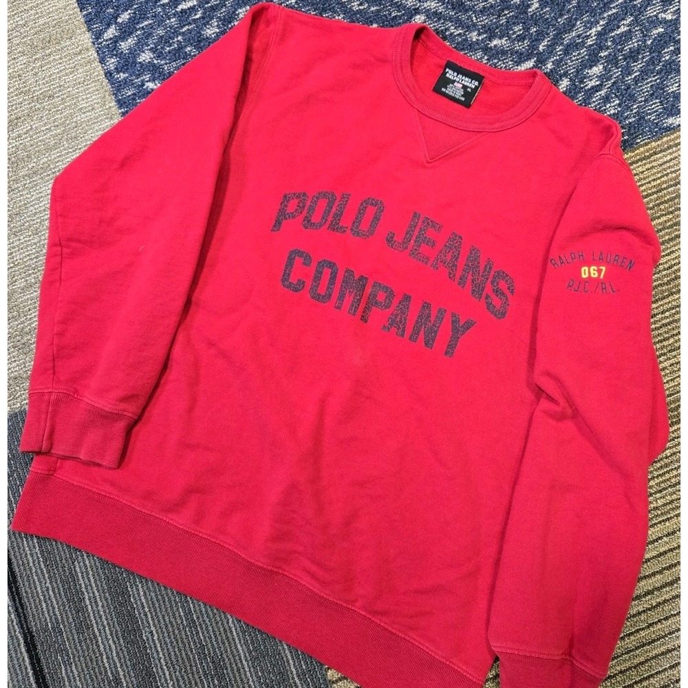 Vintage Polo Jeans Company Red Crew Neck Sweatshirt Boys XL